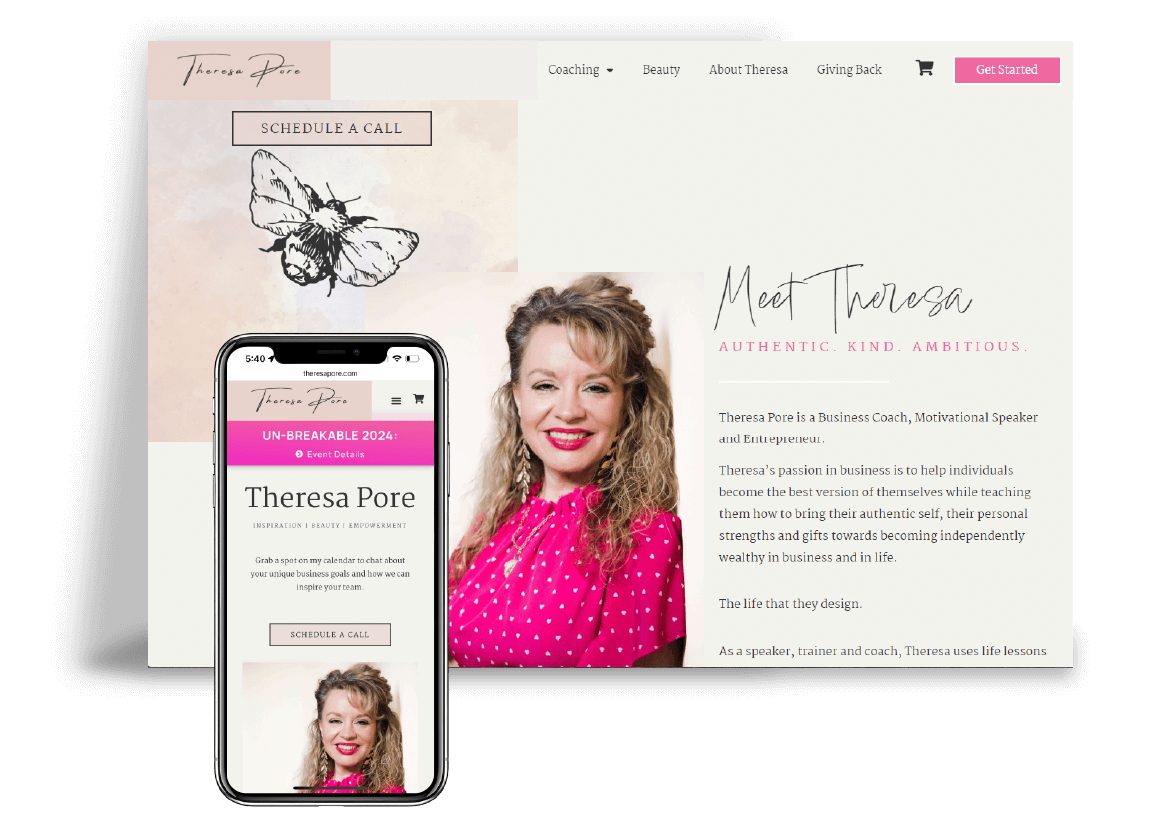 Theresa Pore Website Mockups